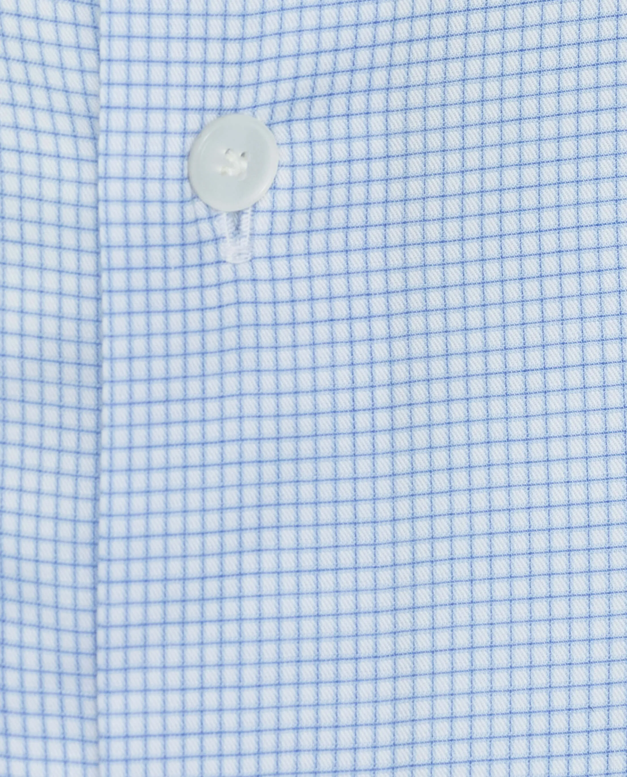 Albini Light Blue Plaid Twill 365 Easy Care Fine Cotton