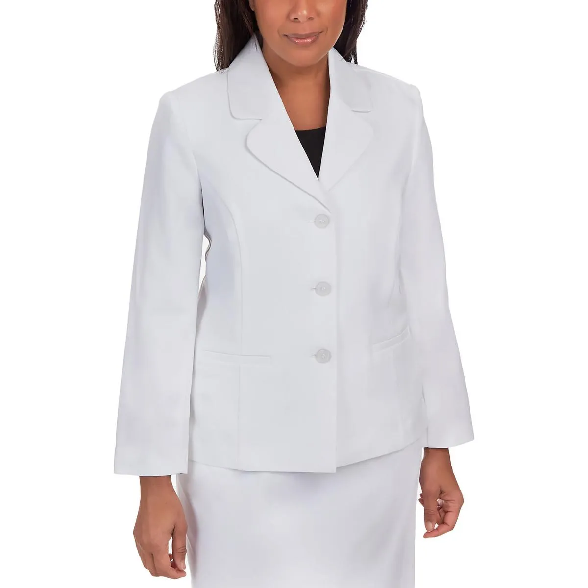Alfred Dunner Womens Petites Three-Button Suit Seperate Two-Button Blazer