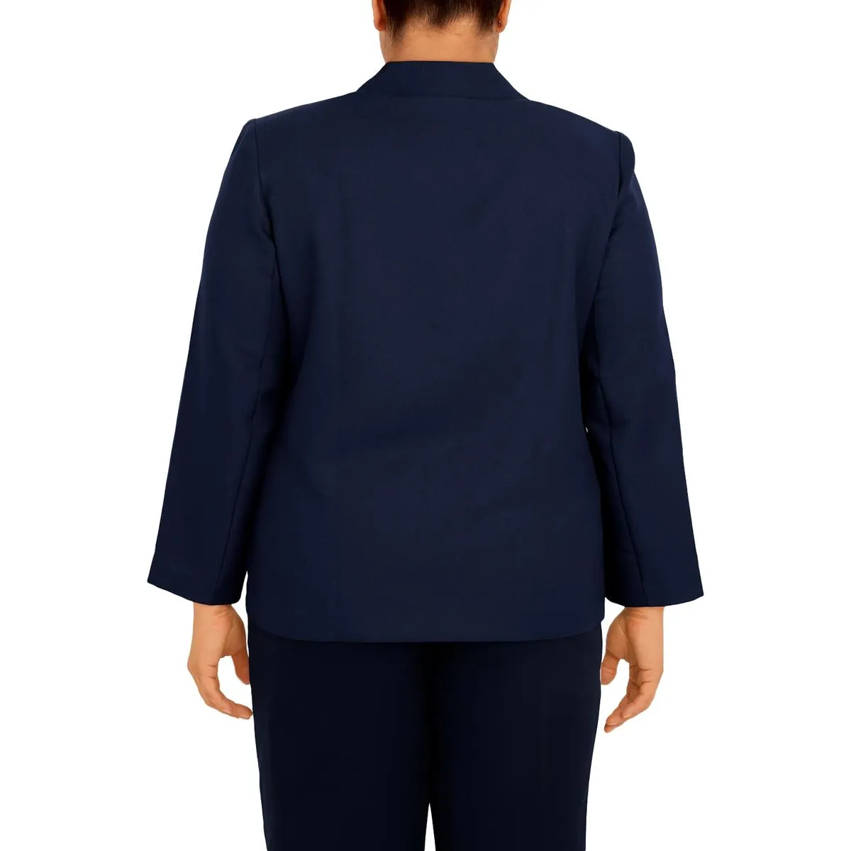 Alfred Dunner Womens Plus Ribbed  Two-Button Blazer