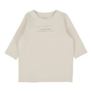 Analogie Girls Patch T-Shirt Three Quarter Sleeve - Natural (Denim Tencel Collection)