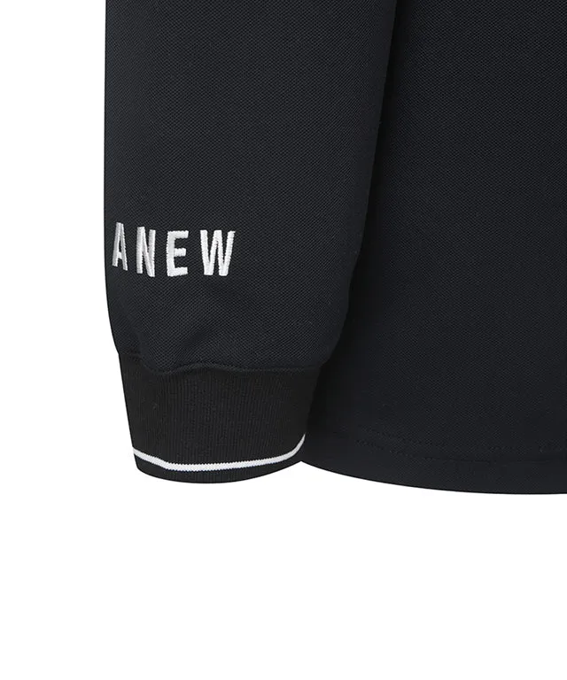 ANEW Golf: Men Back Big Logo Long T-Shirt - Black