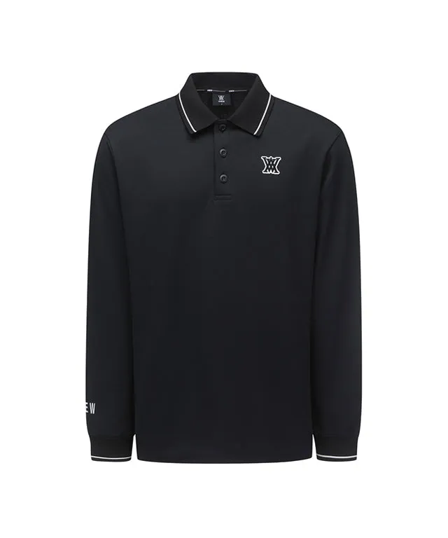 ANEW Golf: Men Back Big Logo Long T-Shirt - Black