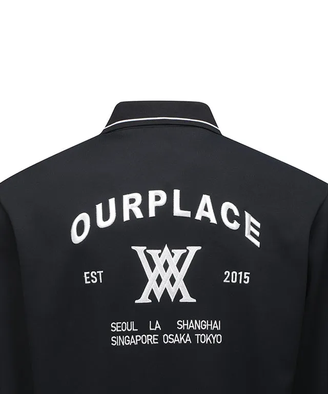 ANEW Golf: Men Back Big Logo Long T-Shirt - Black