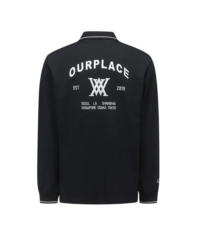 ANEW Golf: Men Back Big Logo Long T-Shirt - Black