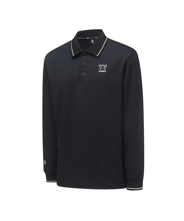 ANEW Golf: Men Back Big Logo Long T-Shirt - Black