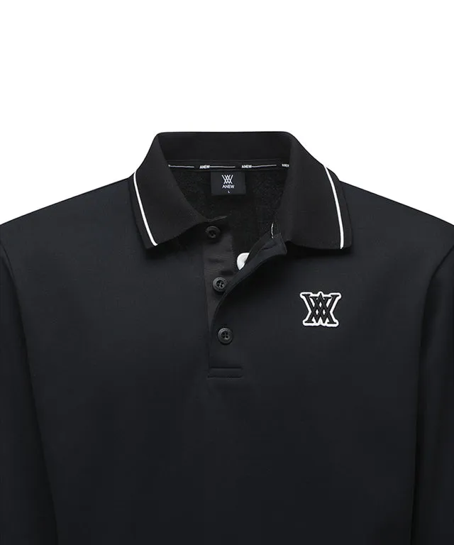 ANEW Golf: Men Back Big Logo Long T-Shirt - Black