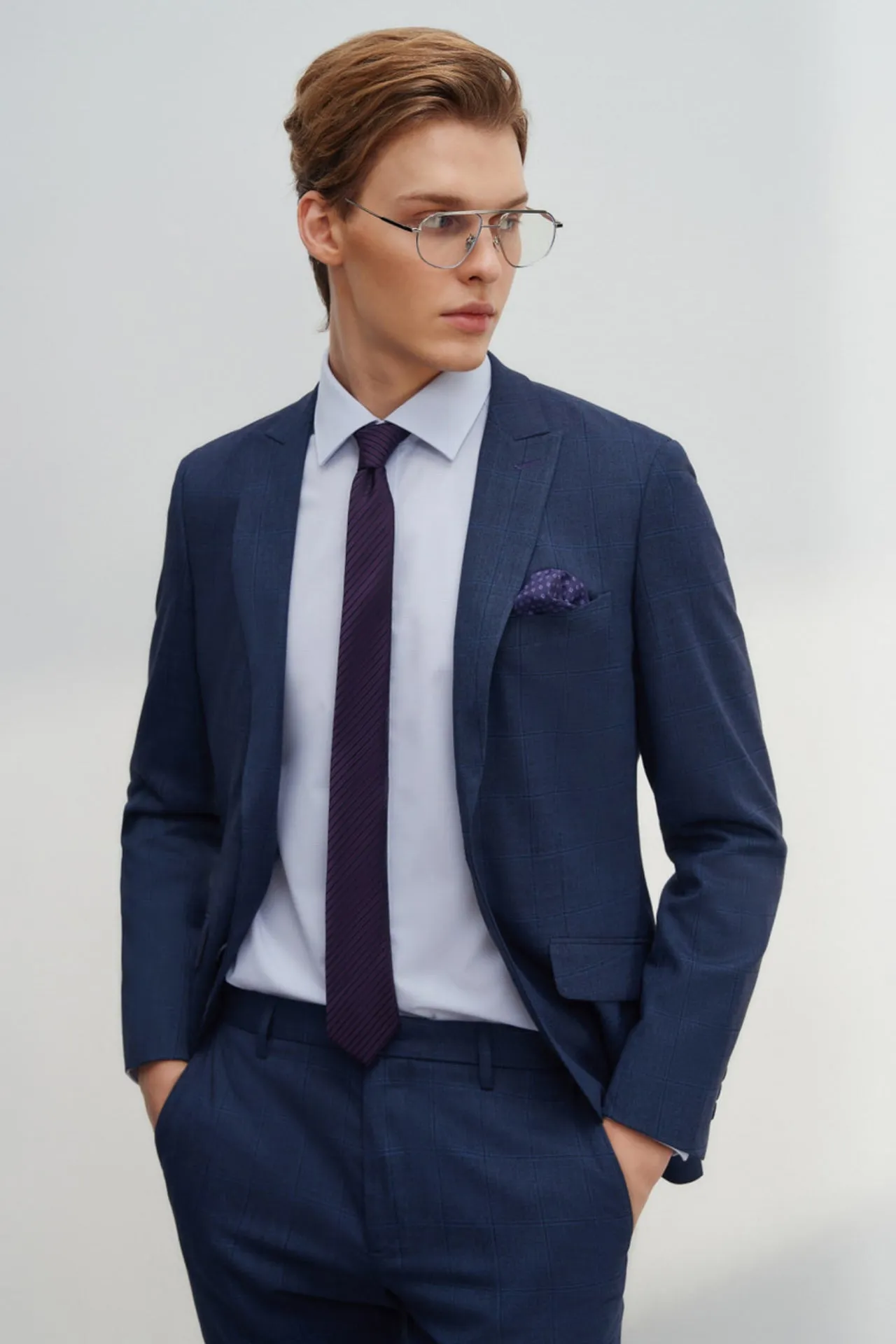 Anti-Bacterial Slim Fit Check Suit Blazer