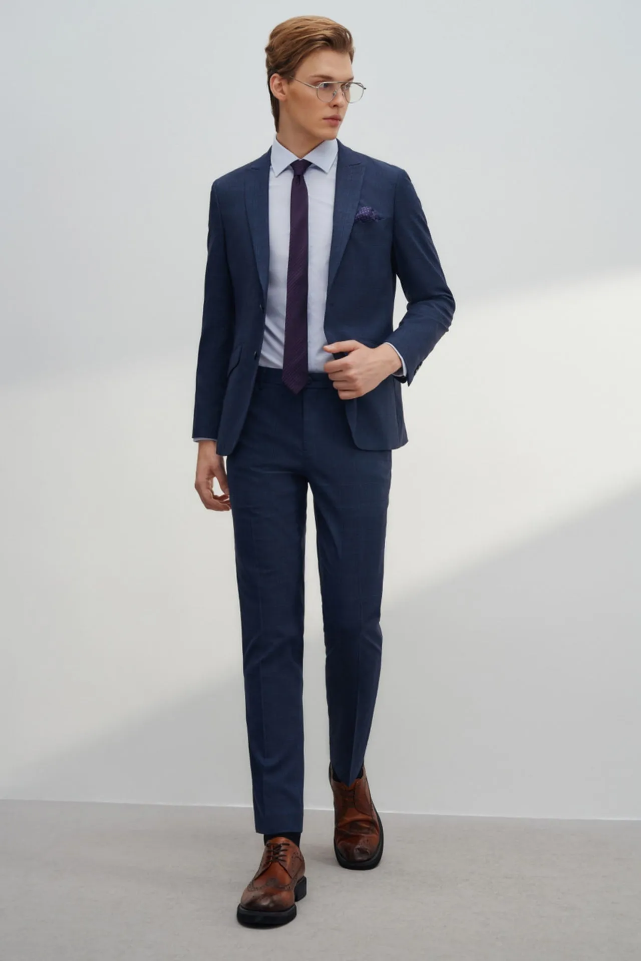 Anti-Bacterial Slim Fit Check Suit Blazer