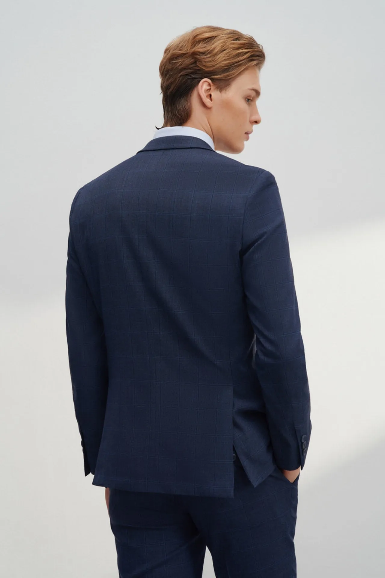 Anti-Bacterial Slim Fit Check Suit Blazer
