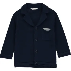 Baby Boy Navy Blue Cotton Cardigan