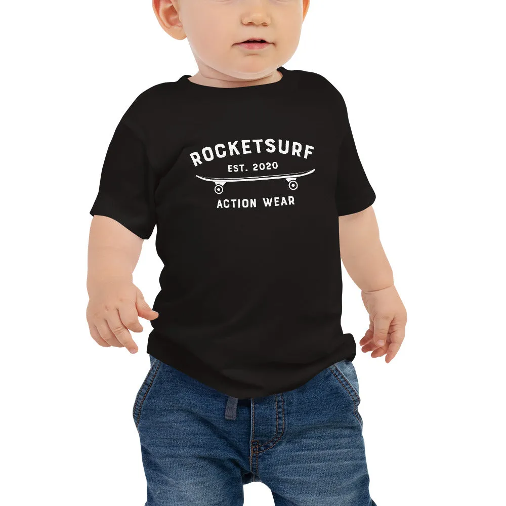 Baby Jersey Short Sleeve Tee - RocketSurf Skate Club White Lettering