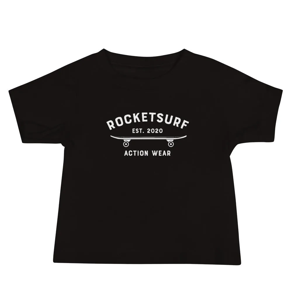 Baby Jersey Short Sleeve Tee - RocketSurf Skate Club White Lettering