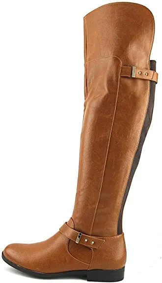 bar III Womens Daphne Faux Leather Riding Boots Brown 5 Medium (B,M)