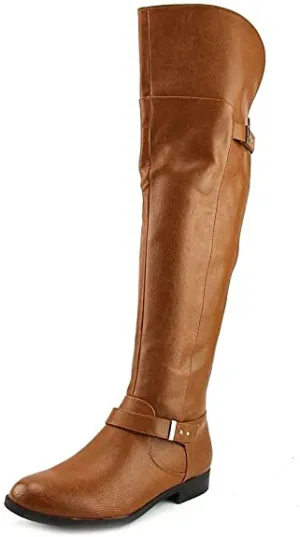 bar III Womens Daphne Faux Leather Riding Boots Brown 5 Medium (B,M)