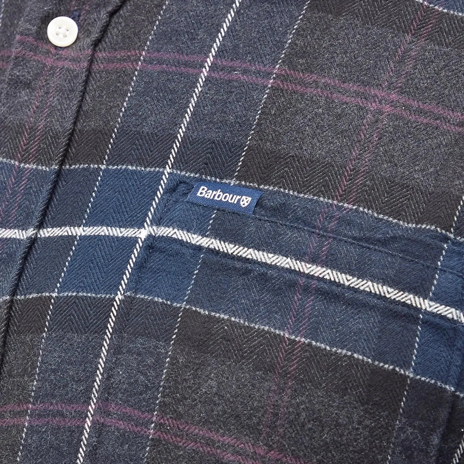 BARBOUR KYELOCH TAILORED SHIRT IN BLACK SLATE