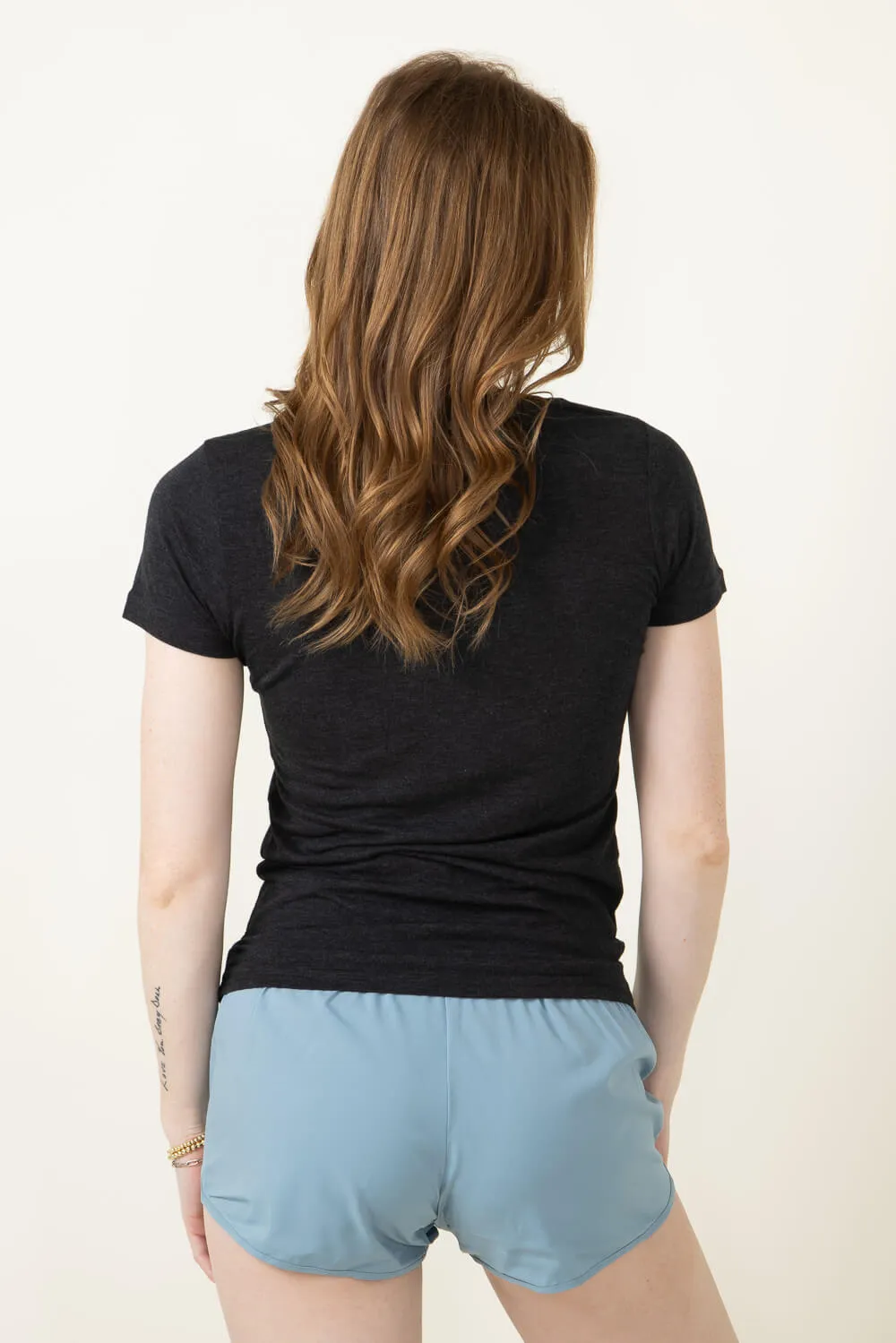 Basic Crewneck T-Shirt for Women in Black Heather | 3200-BLKHTHR