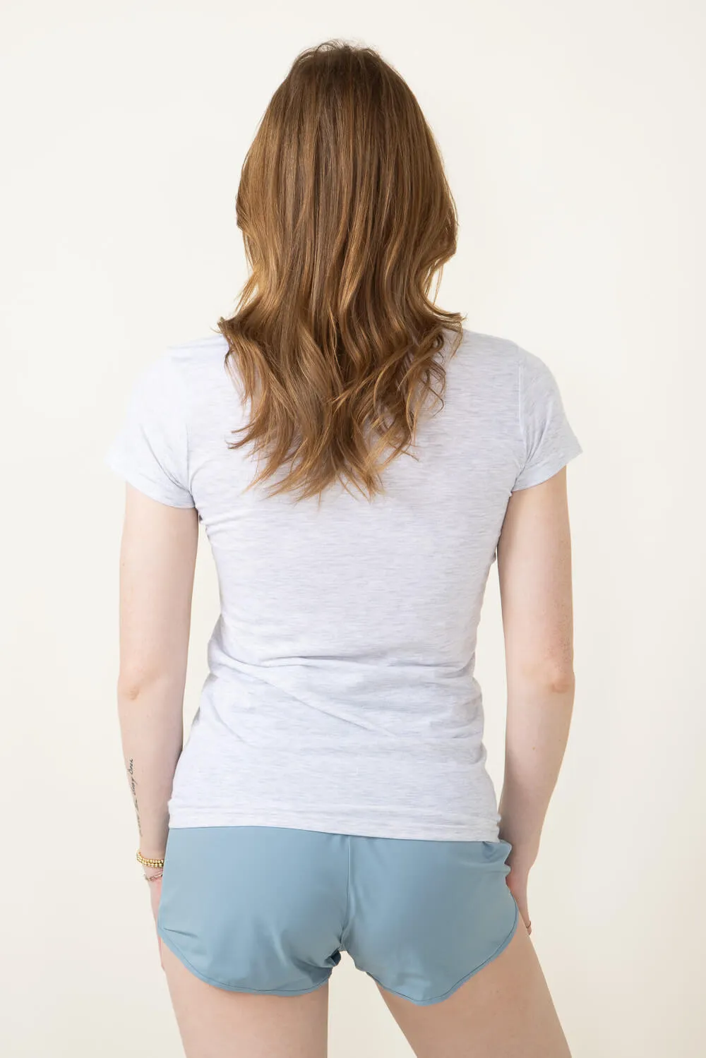 Basic Crewneck T-Shirt for Women in White Heather | 3200-WHTHTHR