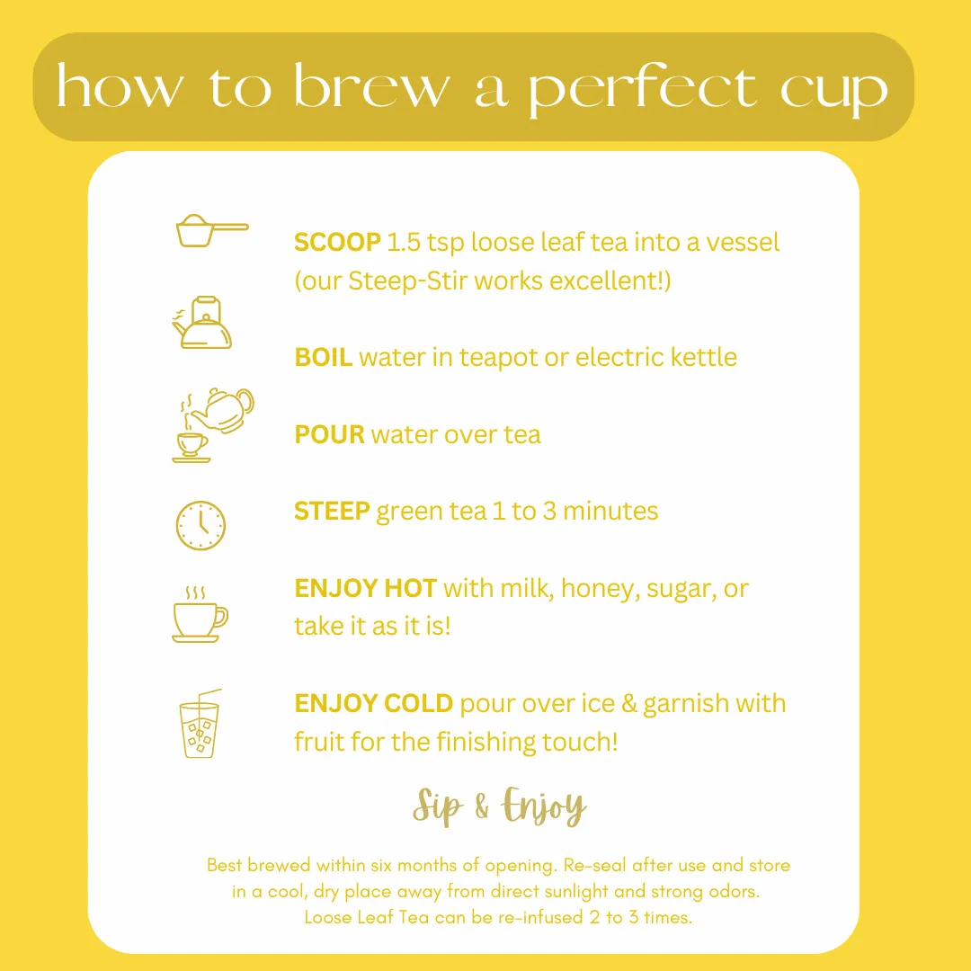 Be Well - Lemon Creme Verbena Black Tea Loose Leaf | Contains Caffeine, 1.5 oz.