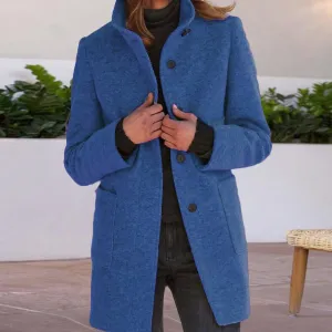Beautiful neck protector women loose buttons coat - High-quality craftsmanship for durability