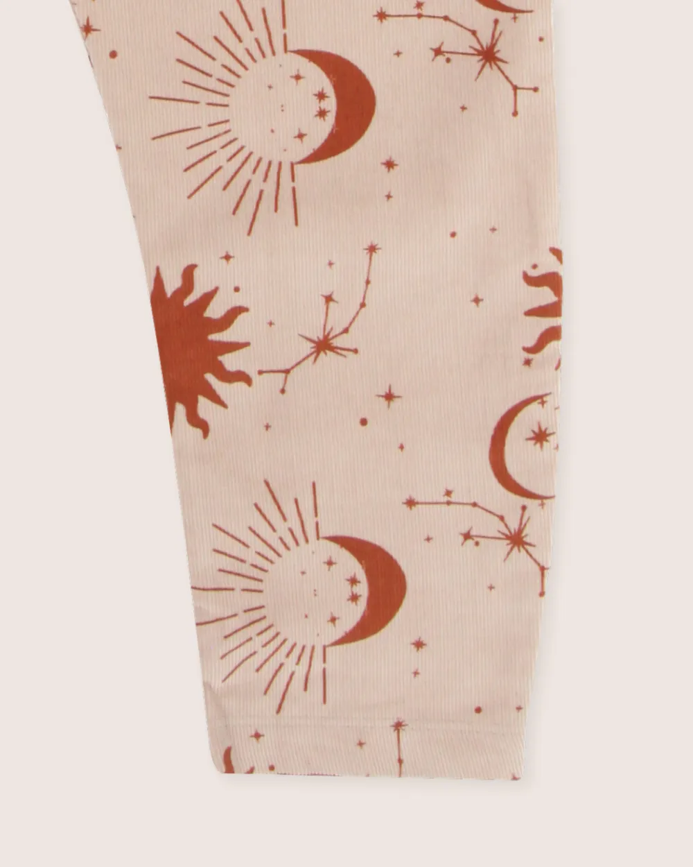 Beige Celestial Print Dungarees