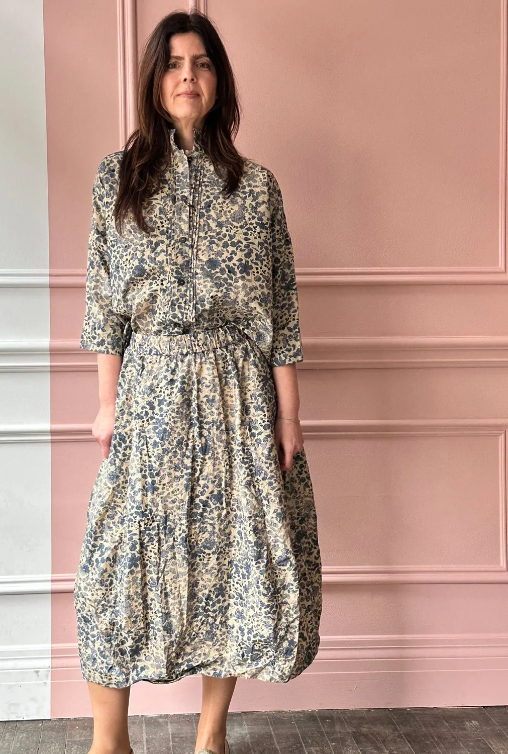 BERGFABEL - Carla Skirt in Blue Flowers