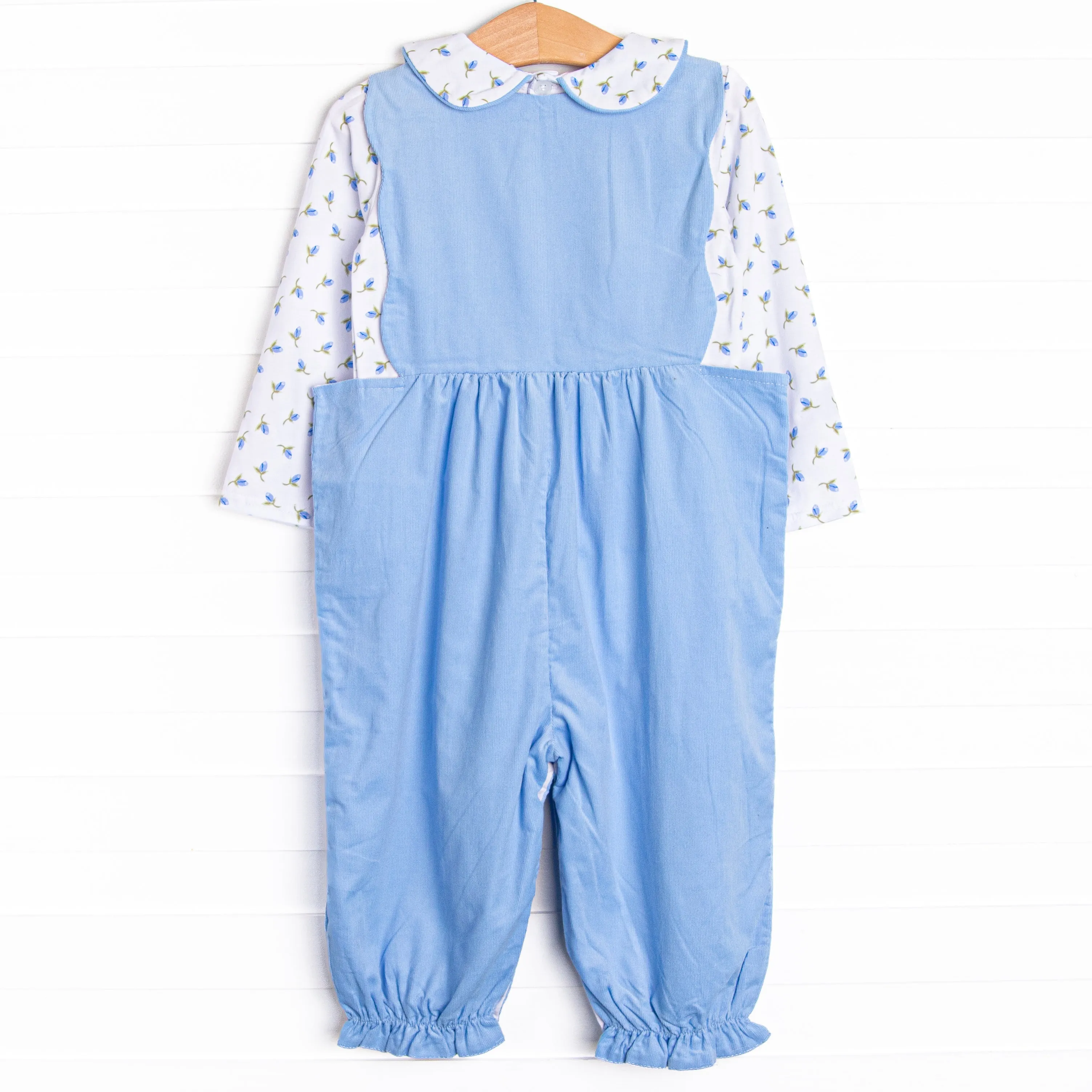 Berry Blue Buds Romper Set, Blue