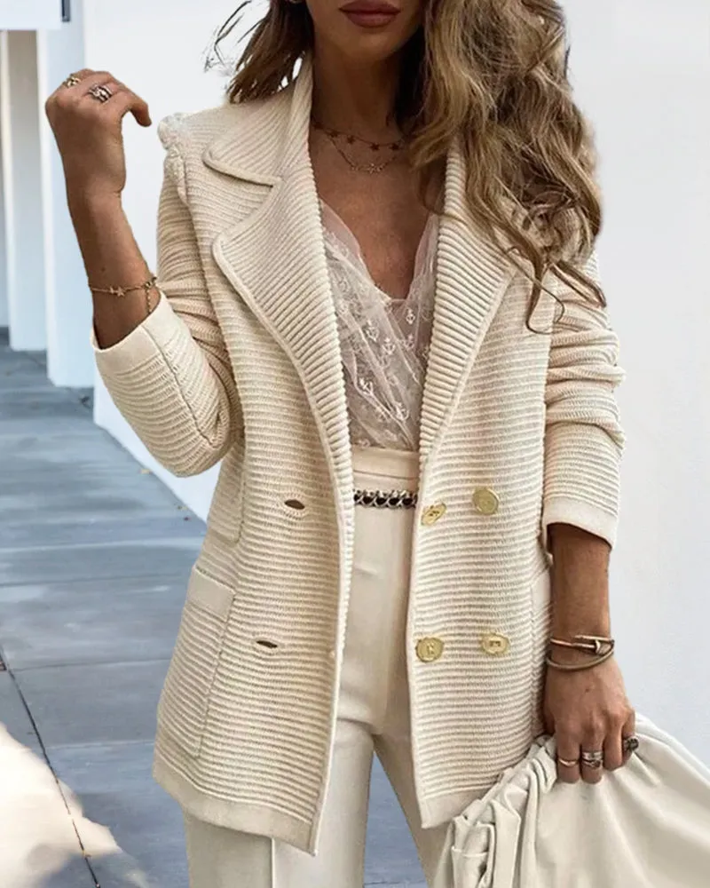 BerryBetty - Elegant Solid Color Coat