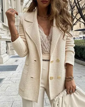 BerryBetty - Elegant Solid Color Coat