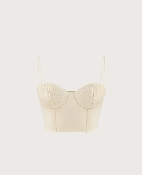 Bevza Seashell Top in Vanilla