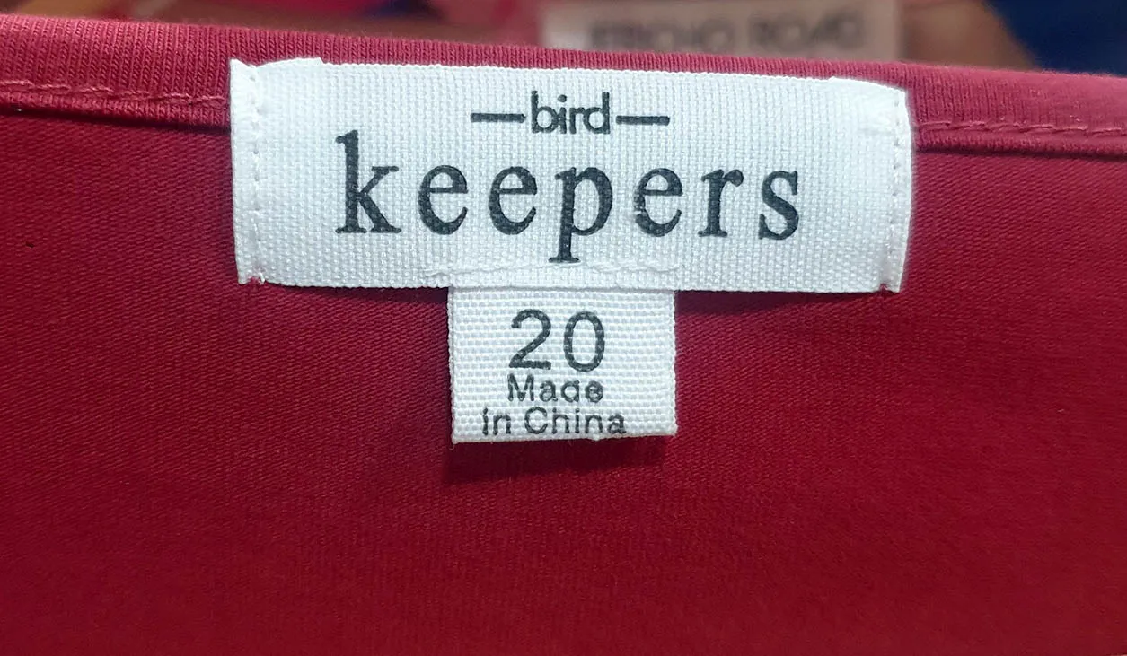 Bird Keepers red top size 20