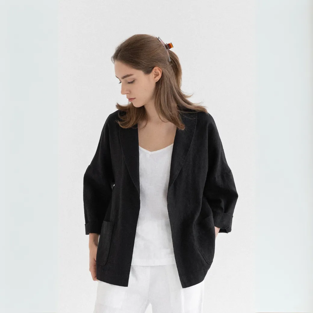Black Linen Sonata Jacket