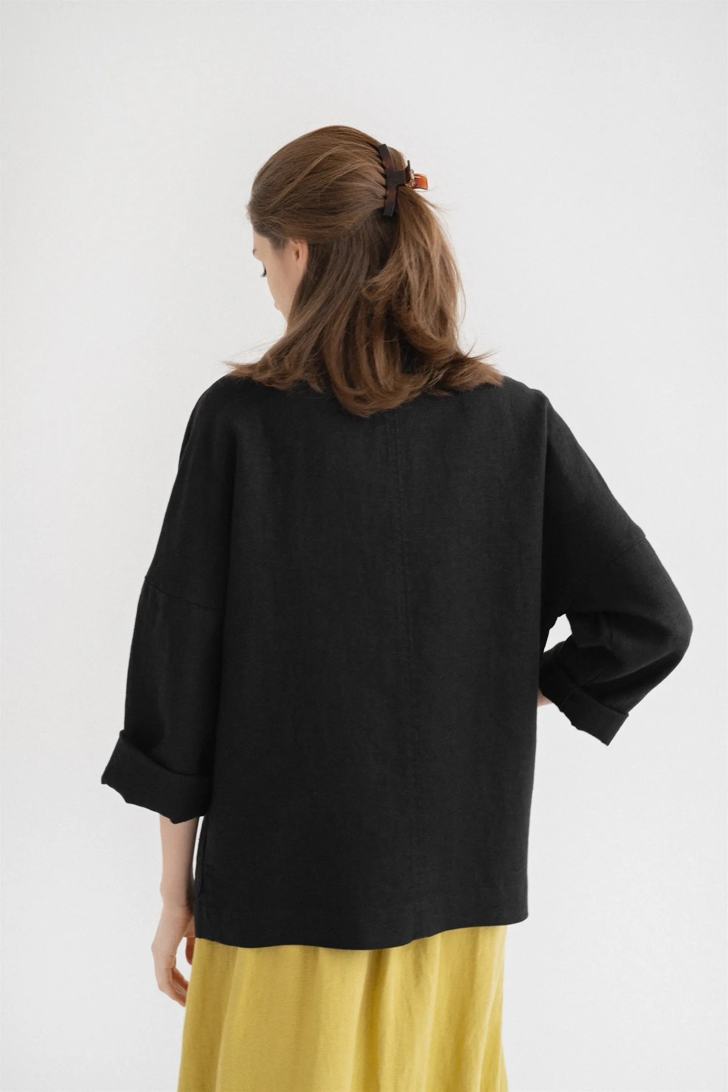 Black Linen Sonata Jacket