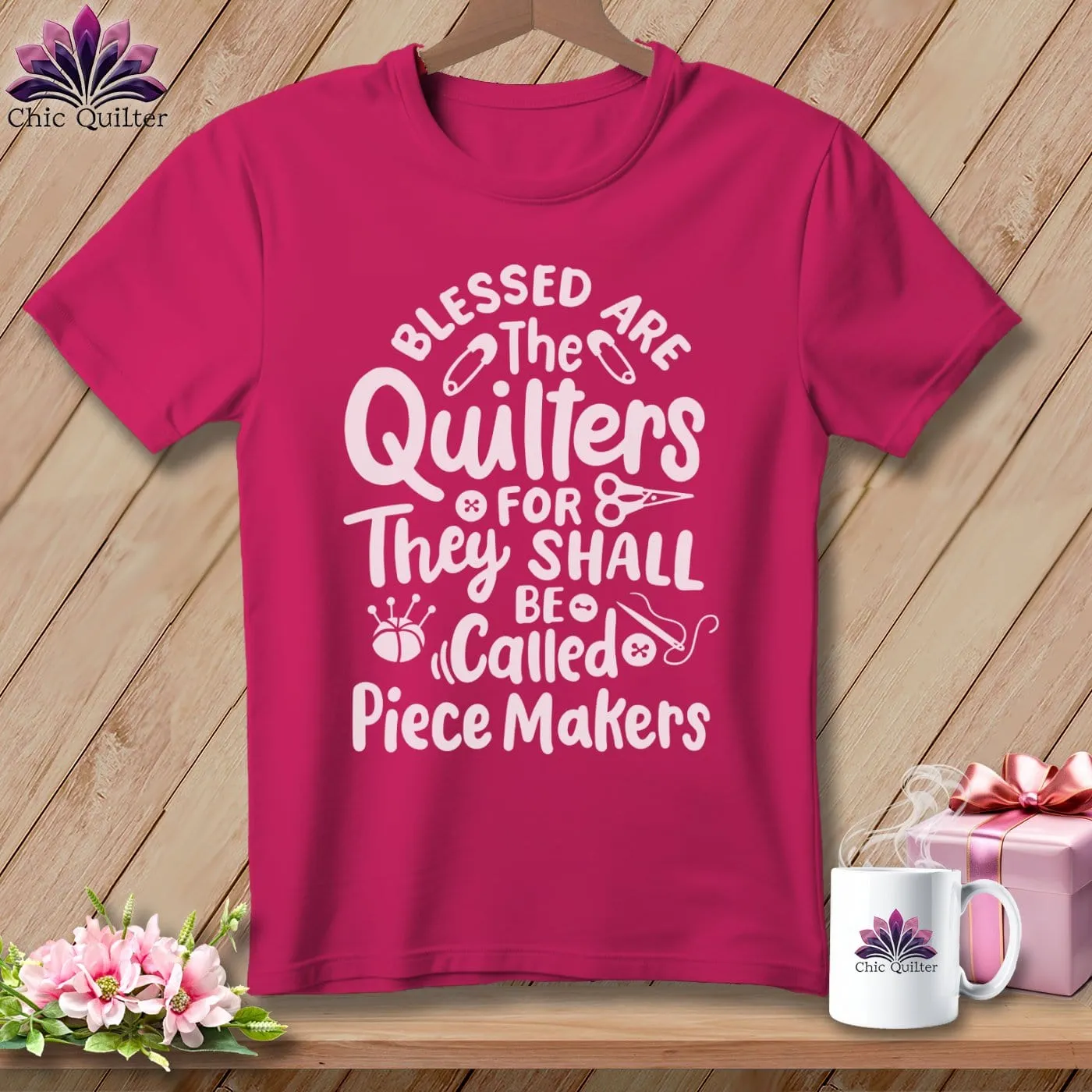 Blessed Are the Quilters For They Shall Be Called Piece Makers ~ Relaxed Fit Tee