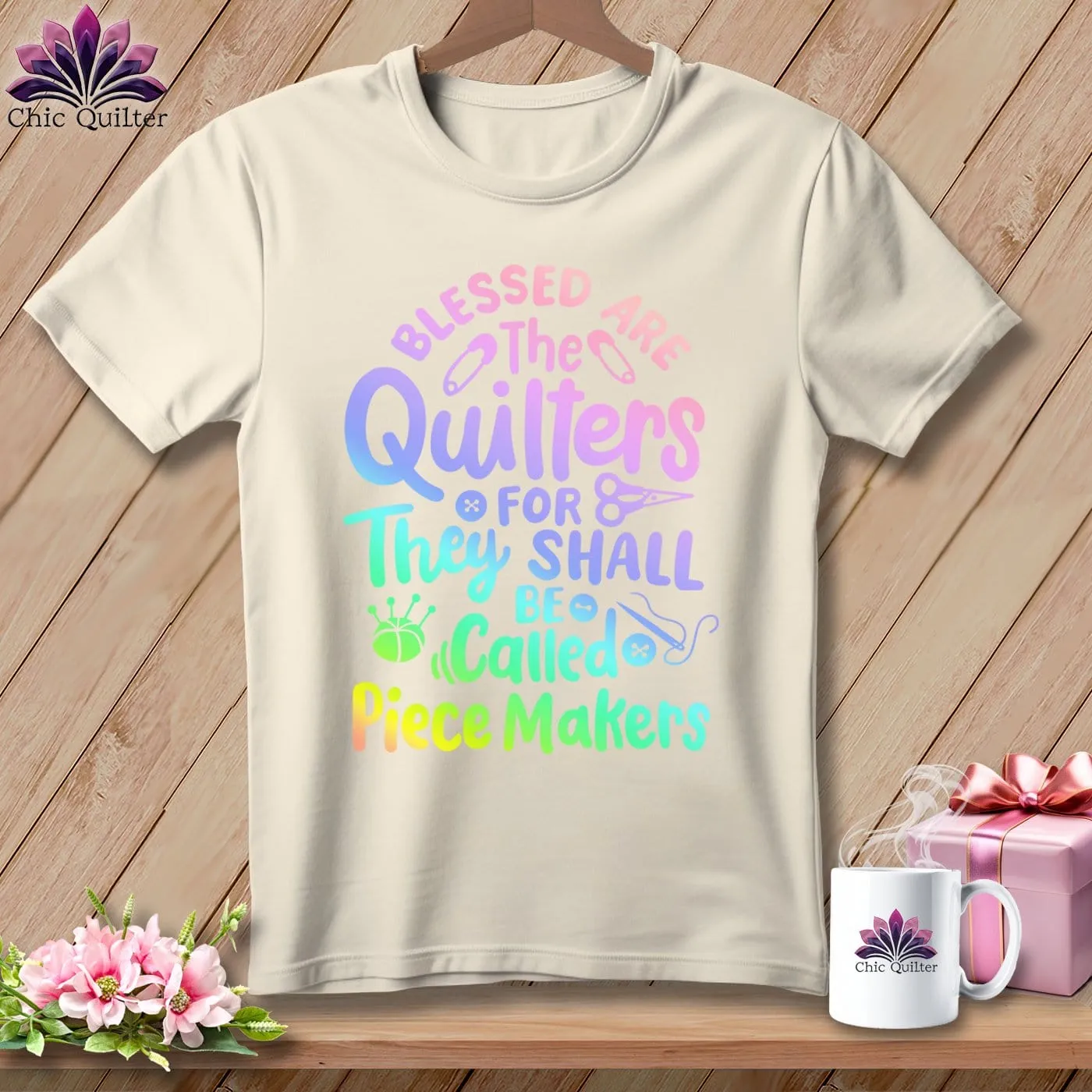 Blessed Are the Quilters For They Shall Be Called Piece Makers ~ Relaxed Fit Tee