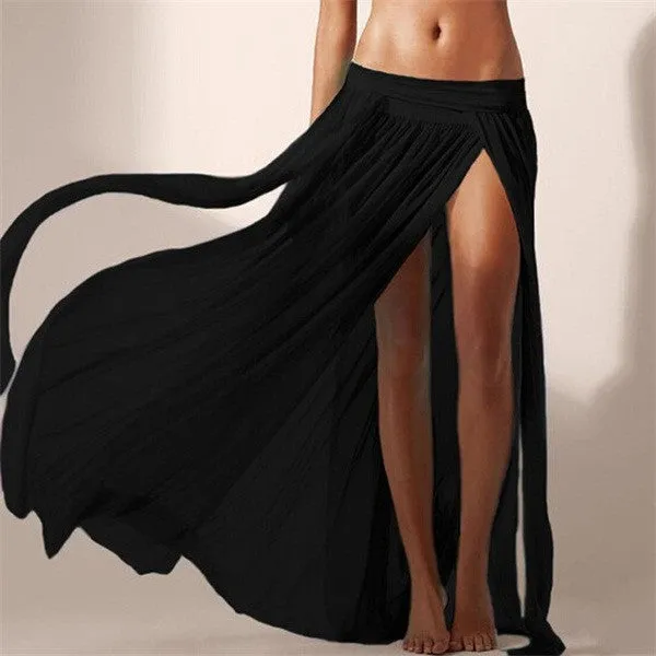 Brand HOT Ladies Transparent Chiffon Long Skirts,Europe Style Women Fashion Beach Skirts ZYH00220