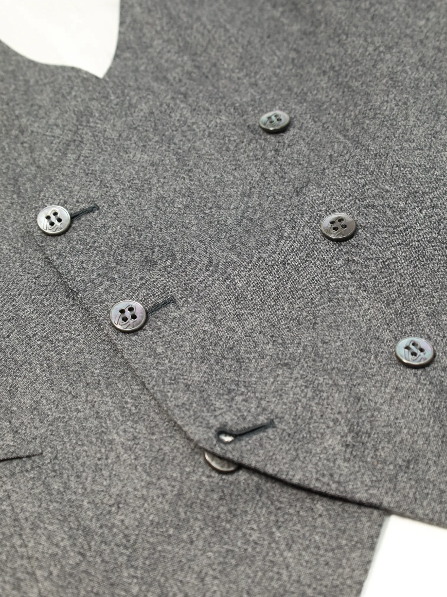 Brioni Grey Cashmere & Silk Double Breasted Waistcoat