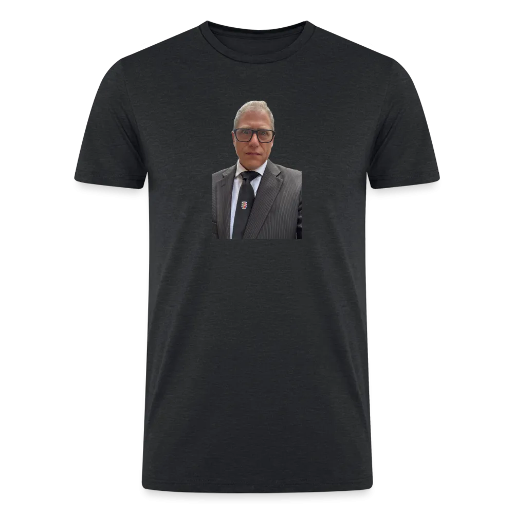British Humor at its Finest: Tri-Blend Men's Organic Shirt with Funny Face of Jamie