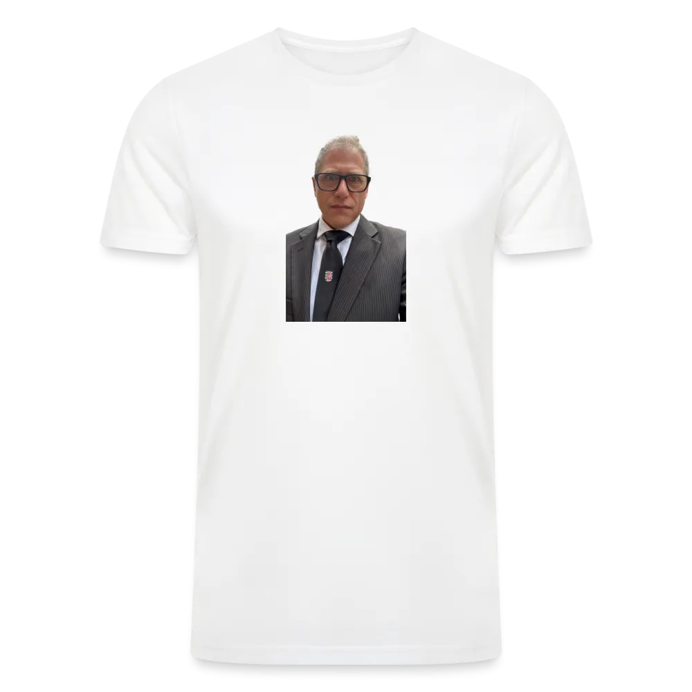 British Humor at its Finest: Tri-Blend Men's Organic Shirt with Funny Face of Jamie