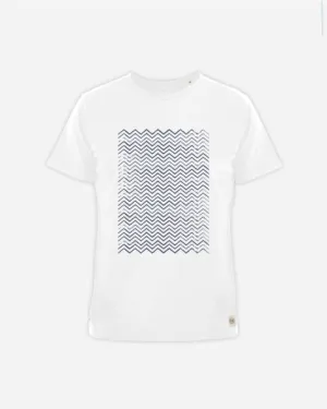 BROKEN WAVES BRUSHED MEN'S TEE - WHITE