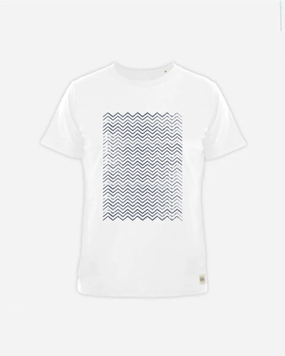 BROKEN WAVES BRUSHED MEN'S TEE - WHITE