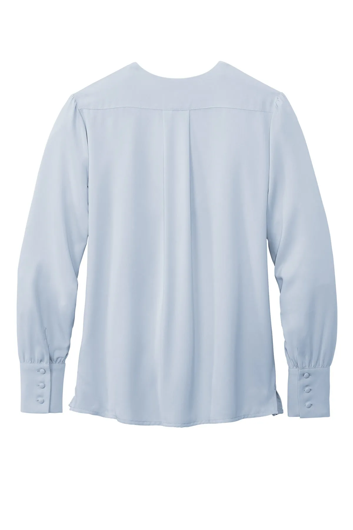 Brooks Brothers Women's Open-Neck Satin Blouse BB18009 Heritage Blue