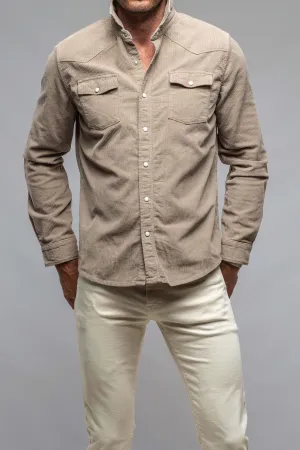 Brooks Corduroy Snap Shirt In Tortora