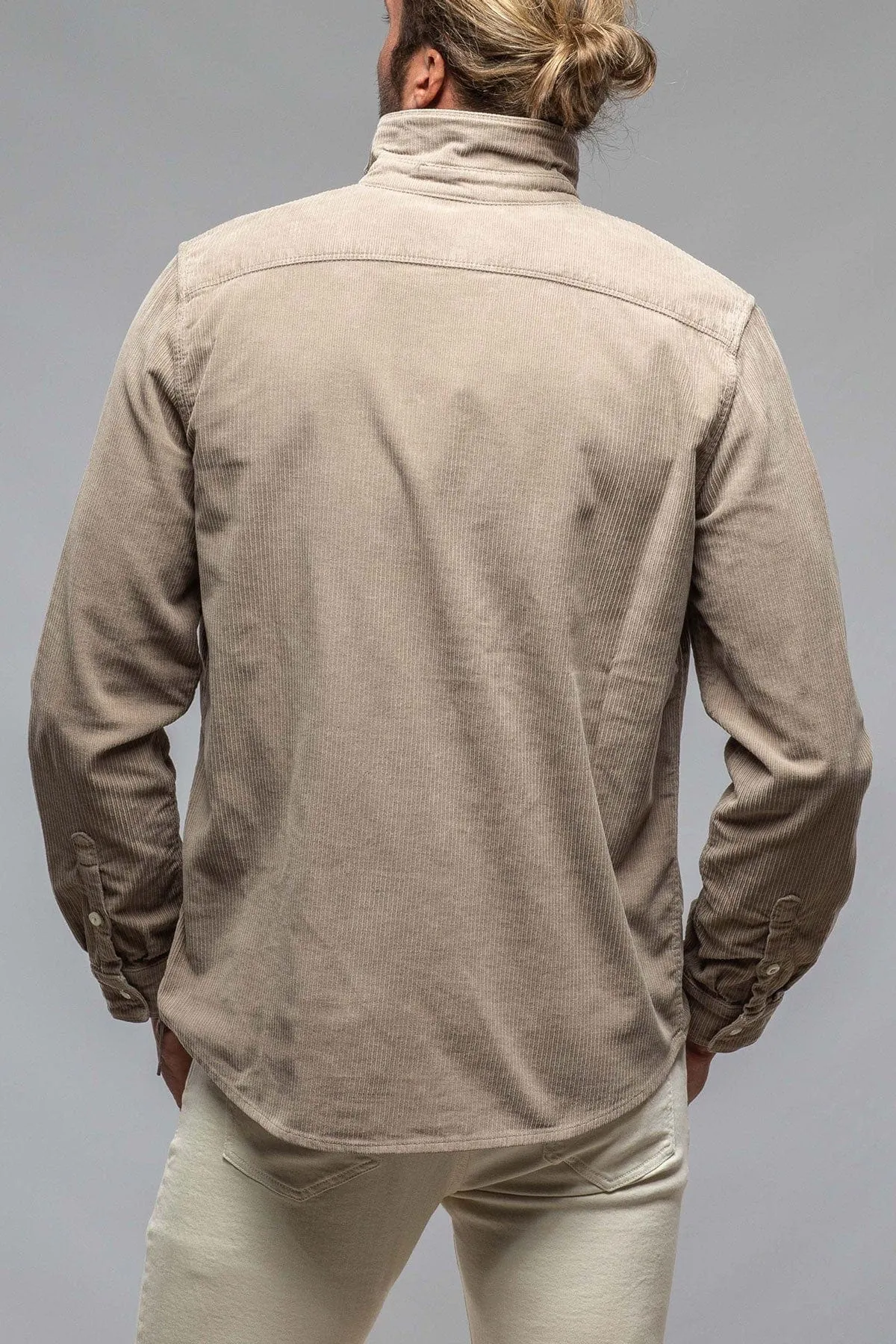 Brooks Corduroy Snap Shirt In Tortora