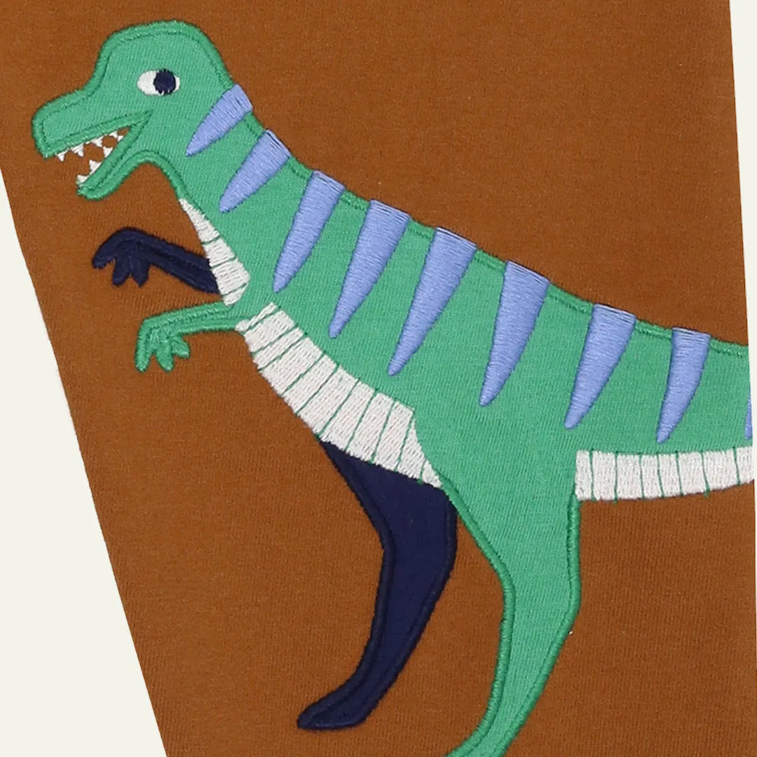 Brown Dinosaur Applique Joggers