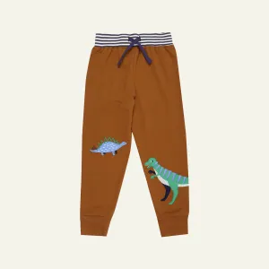 Brown Dinosaur Applique Joggers