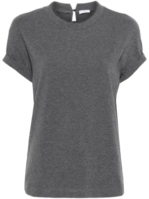 Brunello Cucinelli Contrast Layered T-Shirt Grey