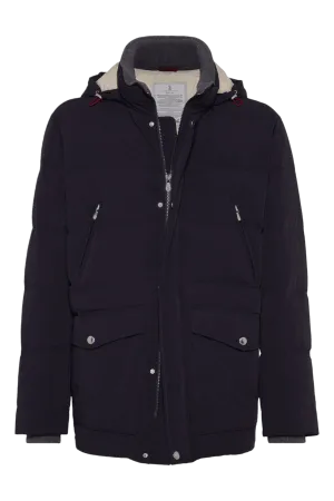 Brunello Cucinelli Men's Bonded Taffeta Down Jacket With Detachable Hood