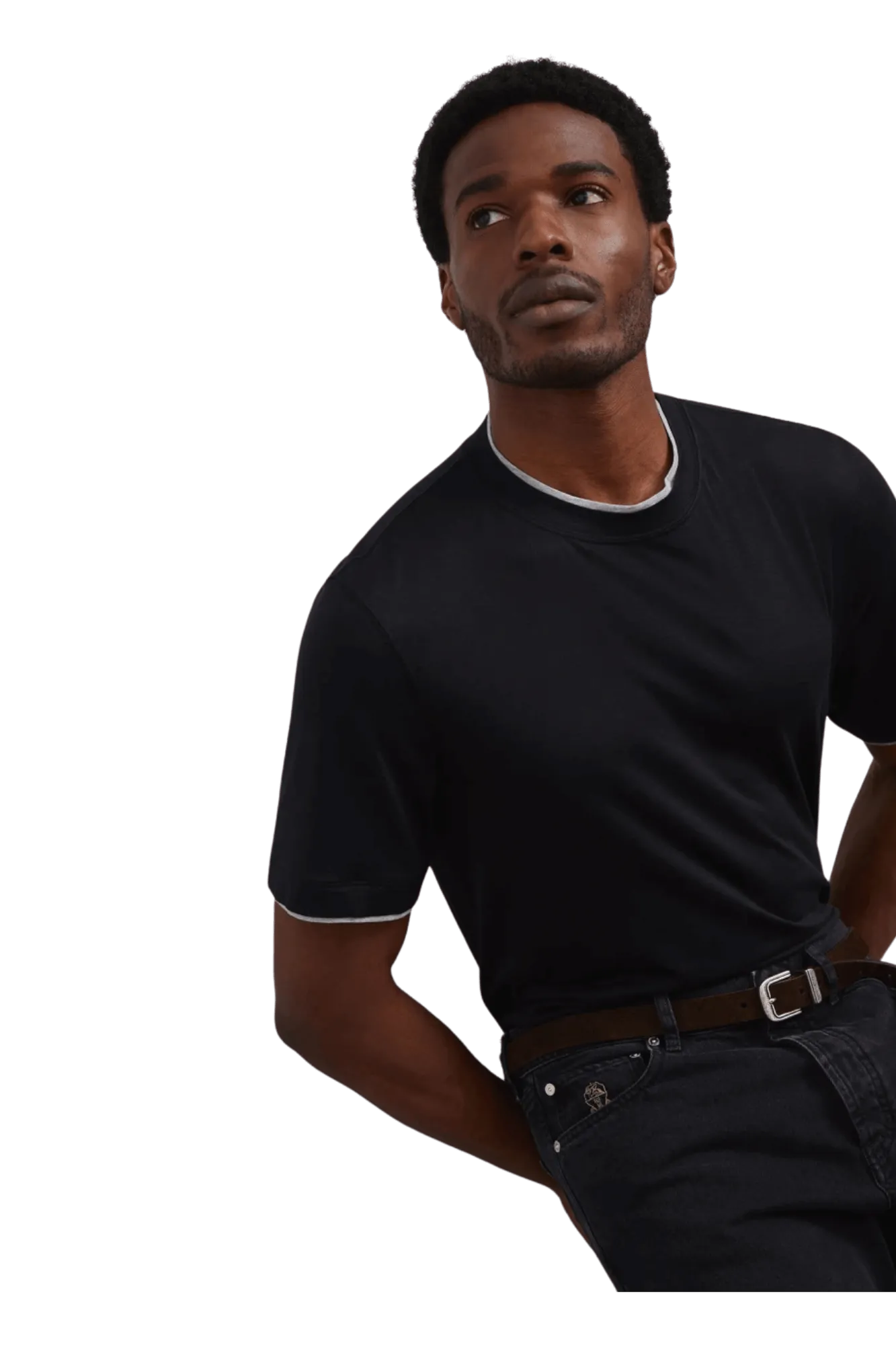 Brunello Cucinelli Men's Silk and Cotton Lightweight Jersey Crew Neck T-shirt