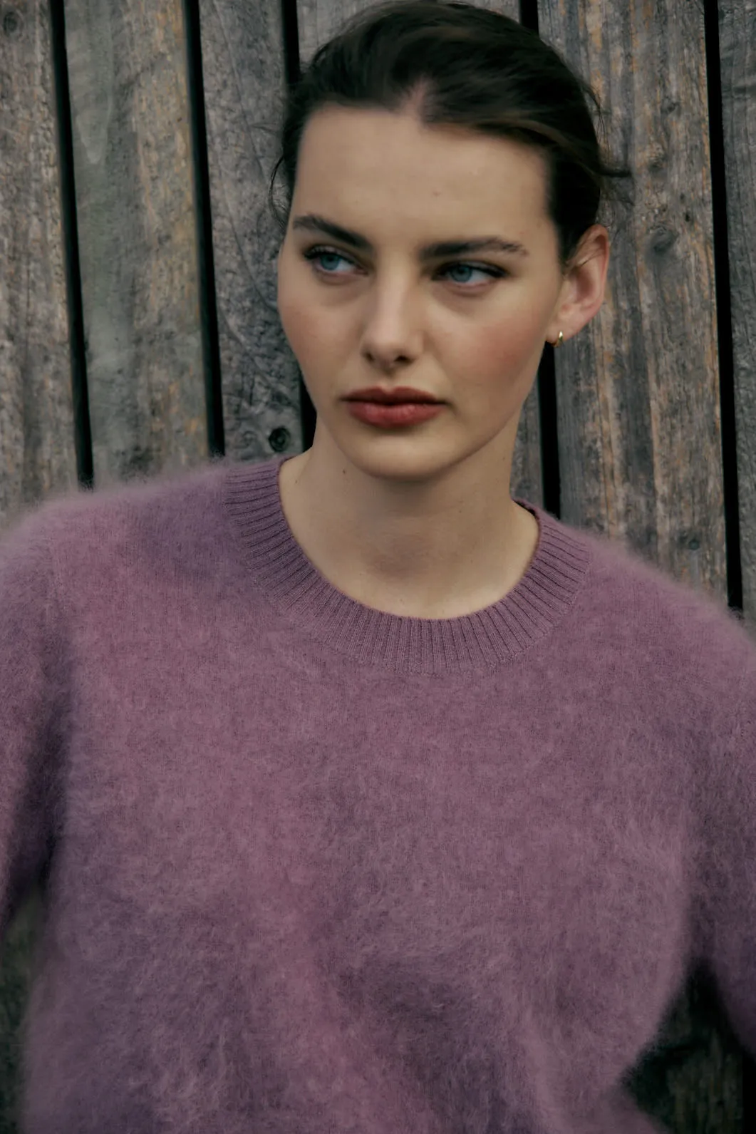 Brushed Cashmere Tee - Iris