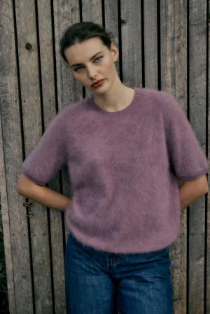 Brushed Cashmere Tee - Iris